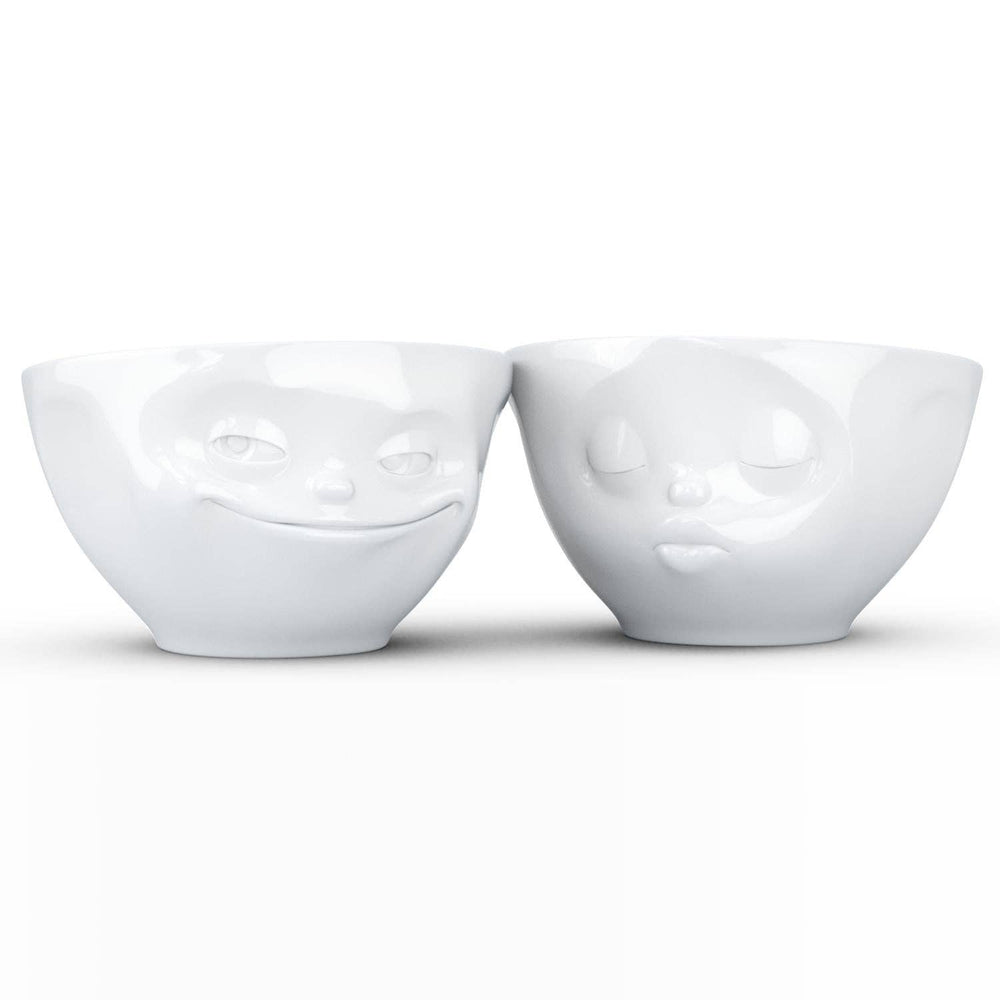 Medium Bowl Set No. 1, Grinning & Kissing Face
