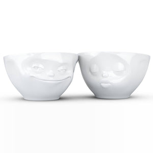 Medium Bowl Set No. 1, Grinning & Kissing Face
