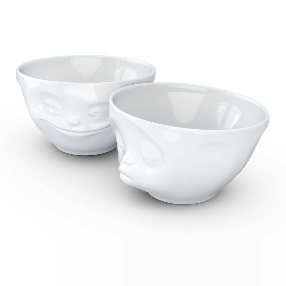 Medium Bowl Set No. 1, Grinning & Kissing Face