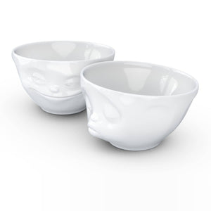Medium Bowl Set No. 1, Grinning & Kissing Face