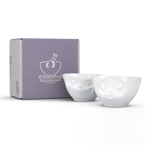 Medium Bowl Set No. 1, Grinning & Kissing Face