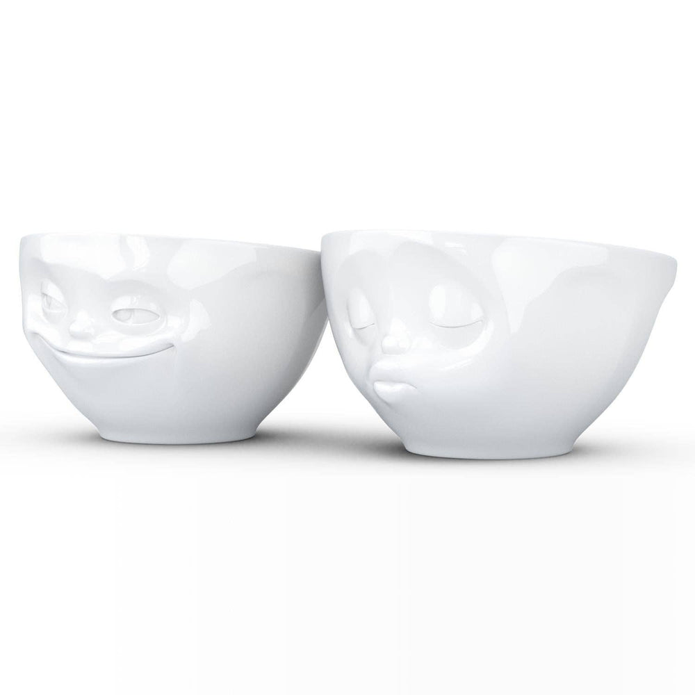 Medium Bowl Set No. 1, Grinning & Kissing Face