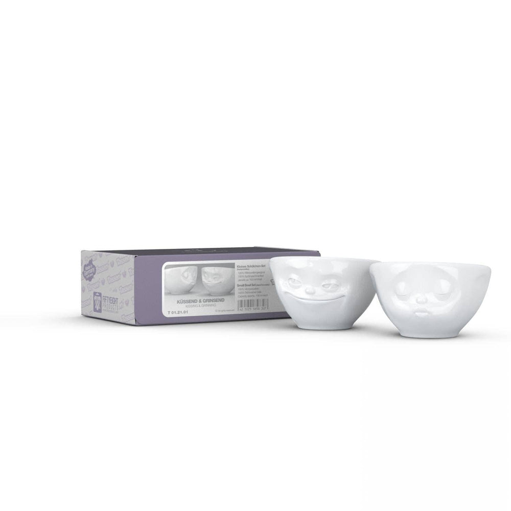 Small Bowl Set No. 1, Grinning & Kissing Face