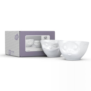 Medium Bowl Set No. 1, Grinning & Kissing Face