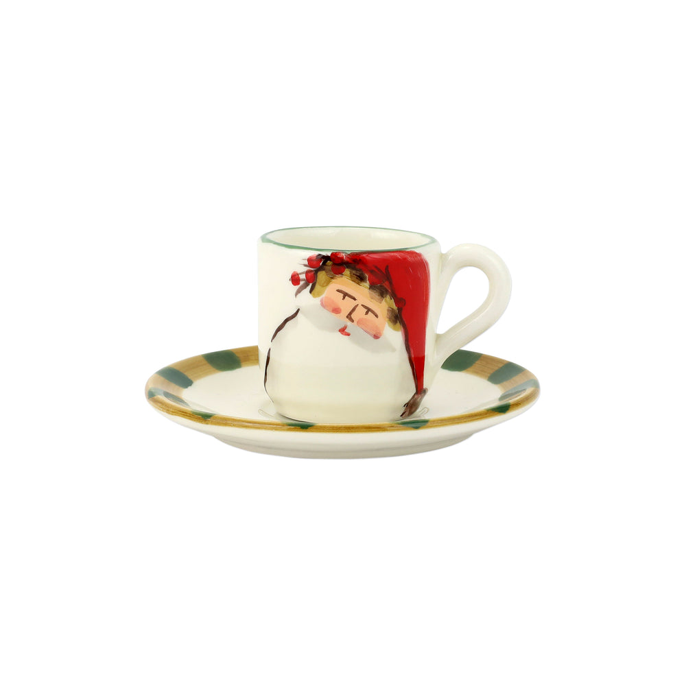 
            
                Load image into Gallery viewer, Old St. Nick Espresso Cup &amp;amp; Saucer - Animal Hat
            
        