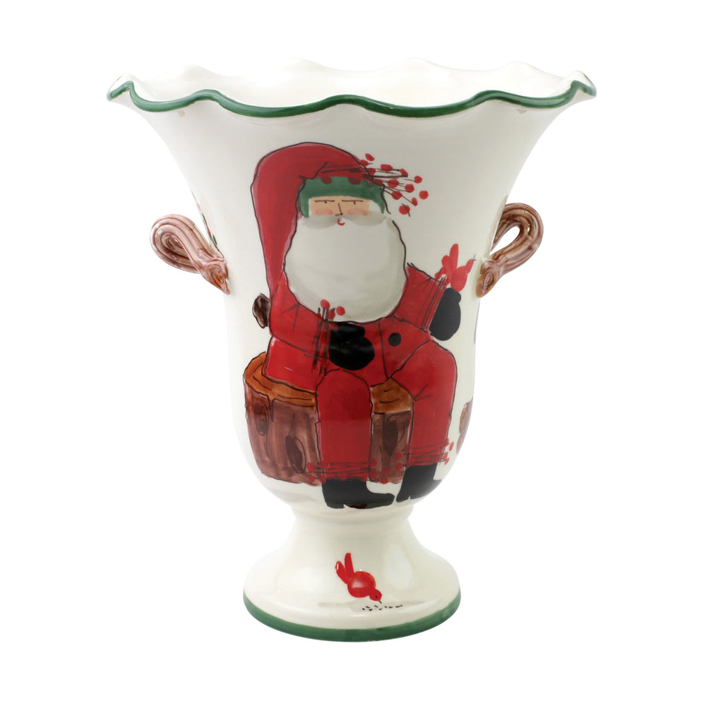 
            
                Load image into Gallery viewer, Old St. Nick Large Footed Cachepot w/ Campfire
            
        