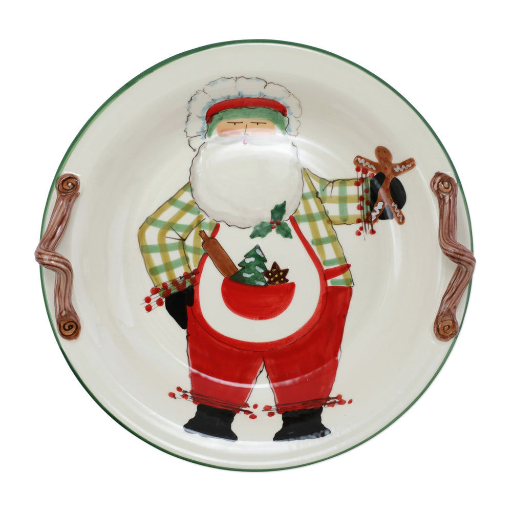 Old St. Nick Handled Round Shallow Bowl