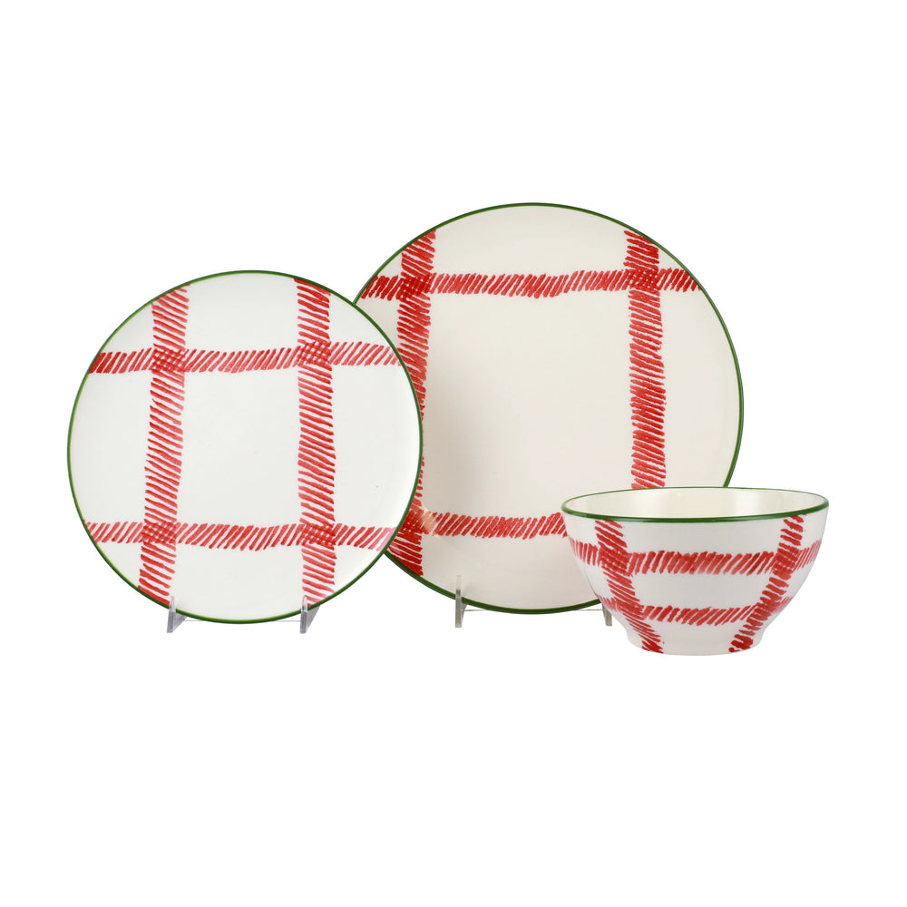 Mistletoe Plaid 3-Piece Place Setting