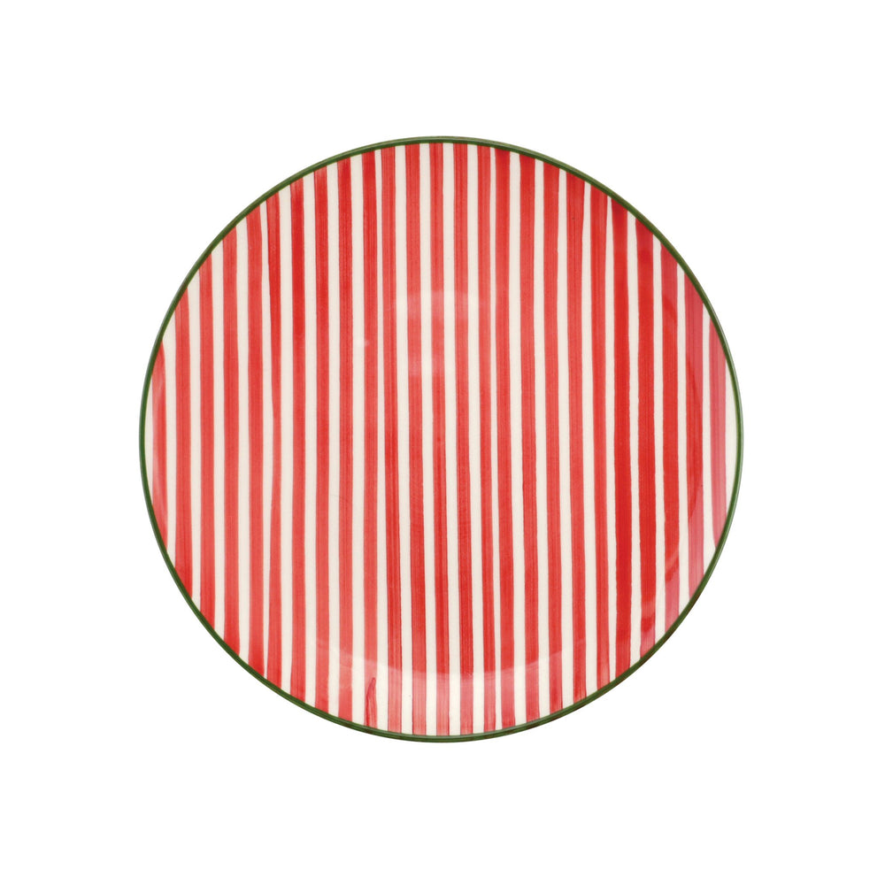 Mistletoe Stripe Salad Plate