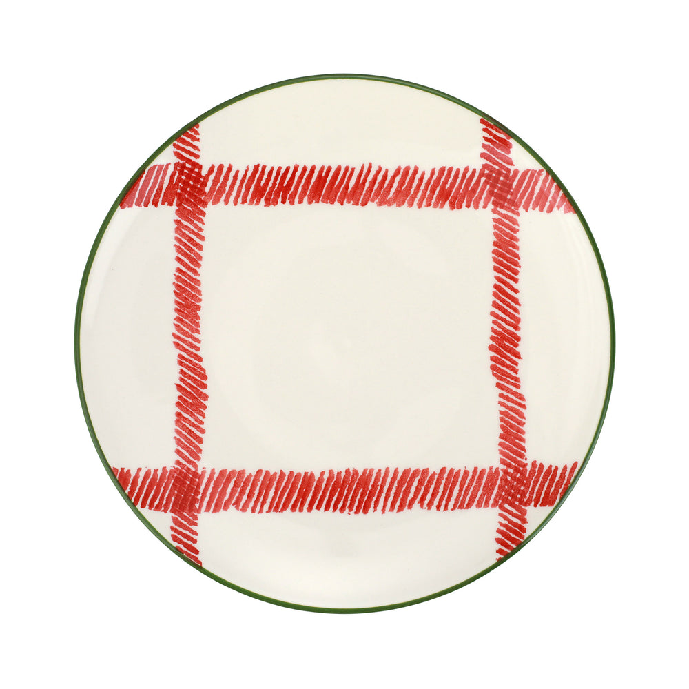 Mistletoe Plaid Dinner Plate