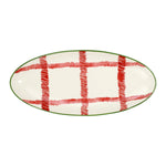 Mistletoe Plaid Narrow Oval Platter